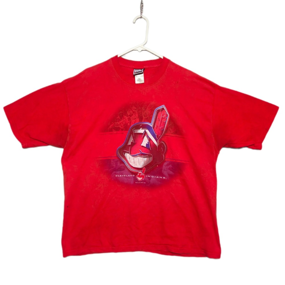 Pro Player Cleveland Indians T Shirt Mens XL Red Chief Wahoo Vintage 2000 MLB